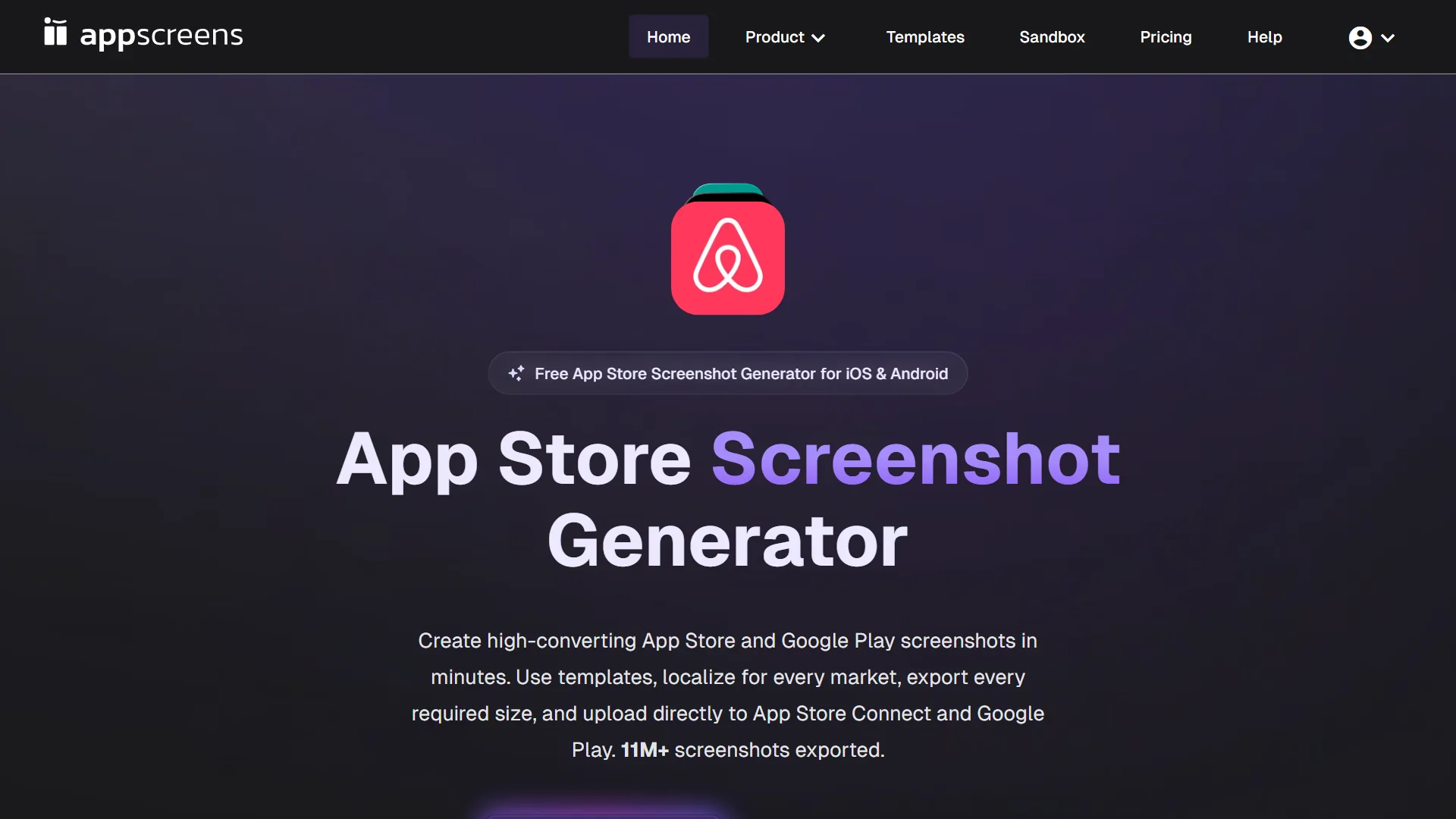 Verified AppScreens homepage captured July 24, 2026