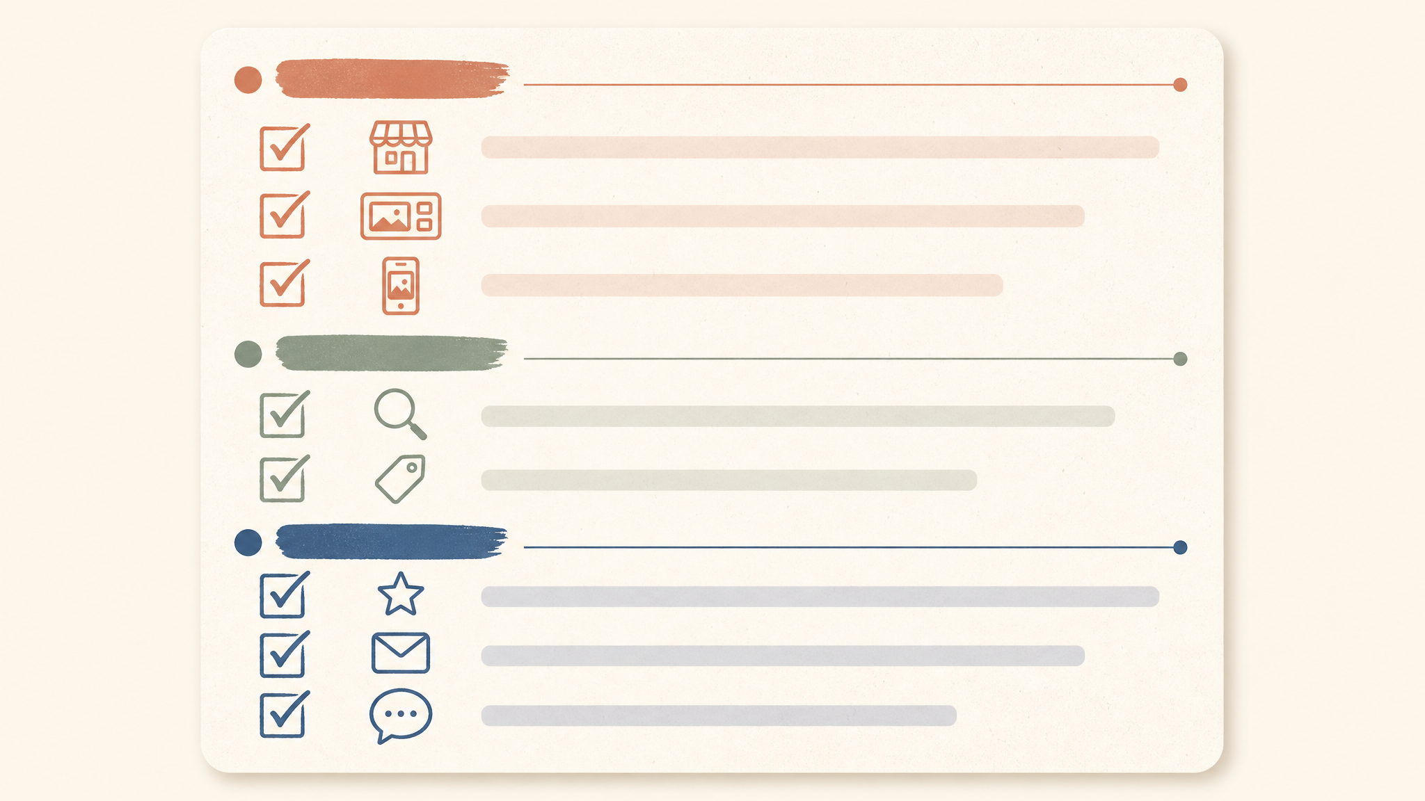 Pre-launch store-listing asset checklist illustration