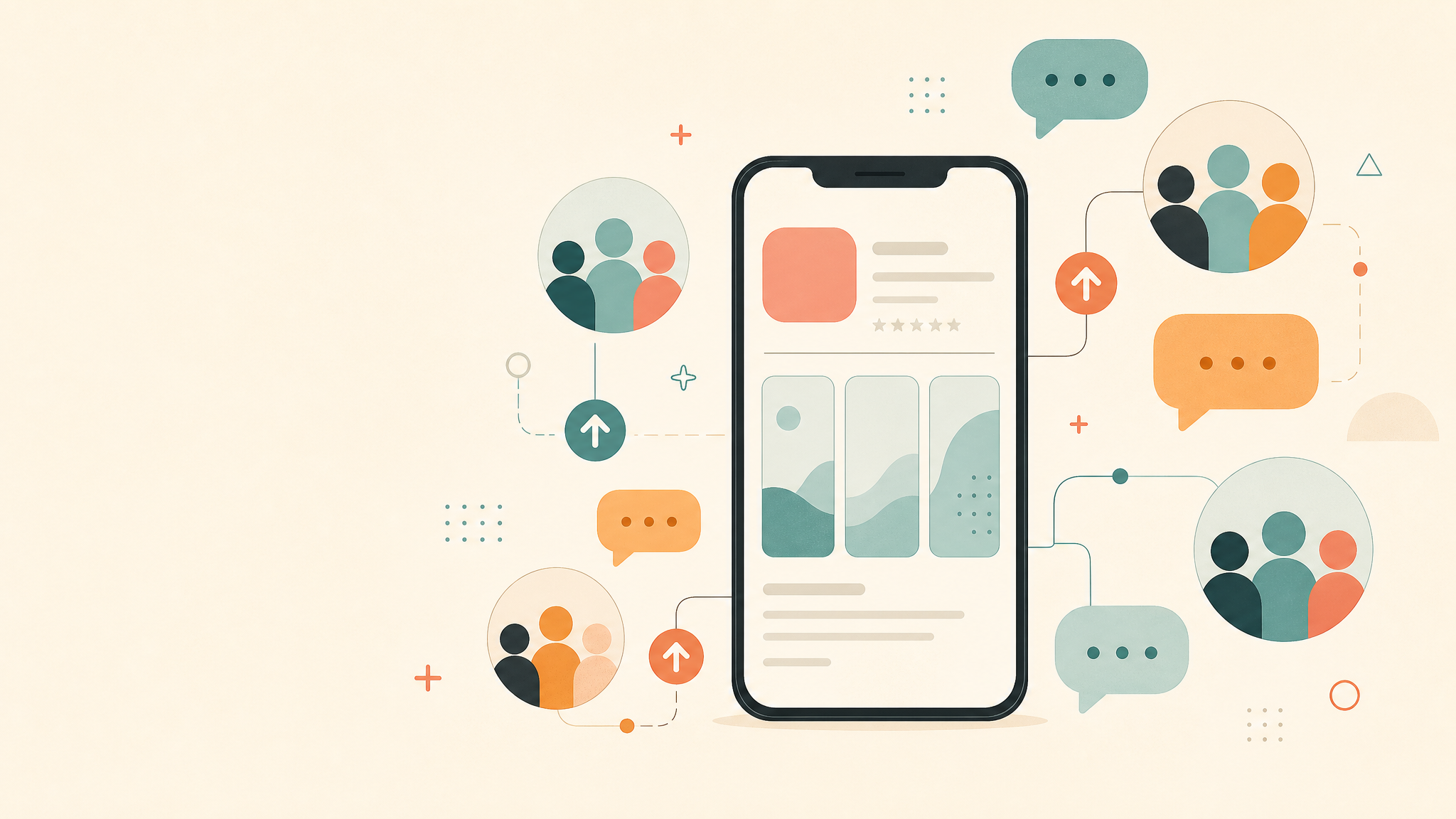 Editorial illustration of promoting an indie iOS app on Reddit