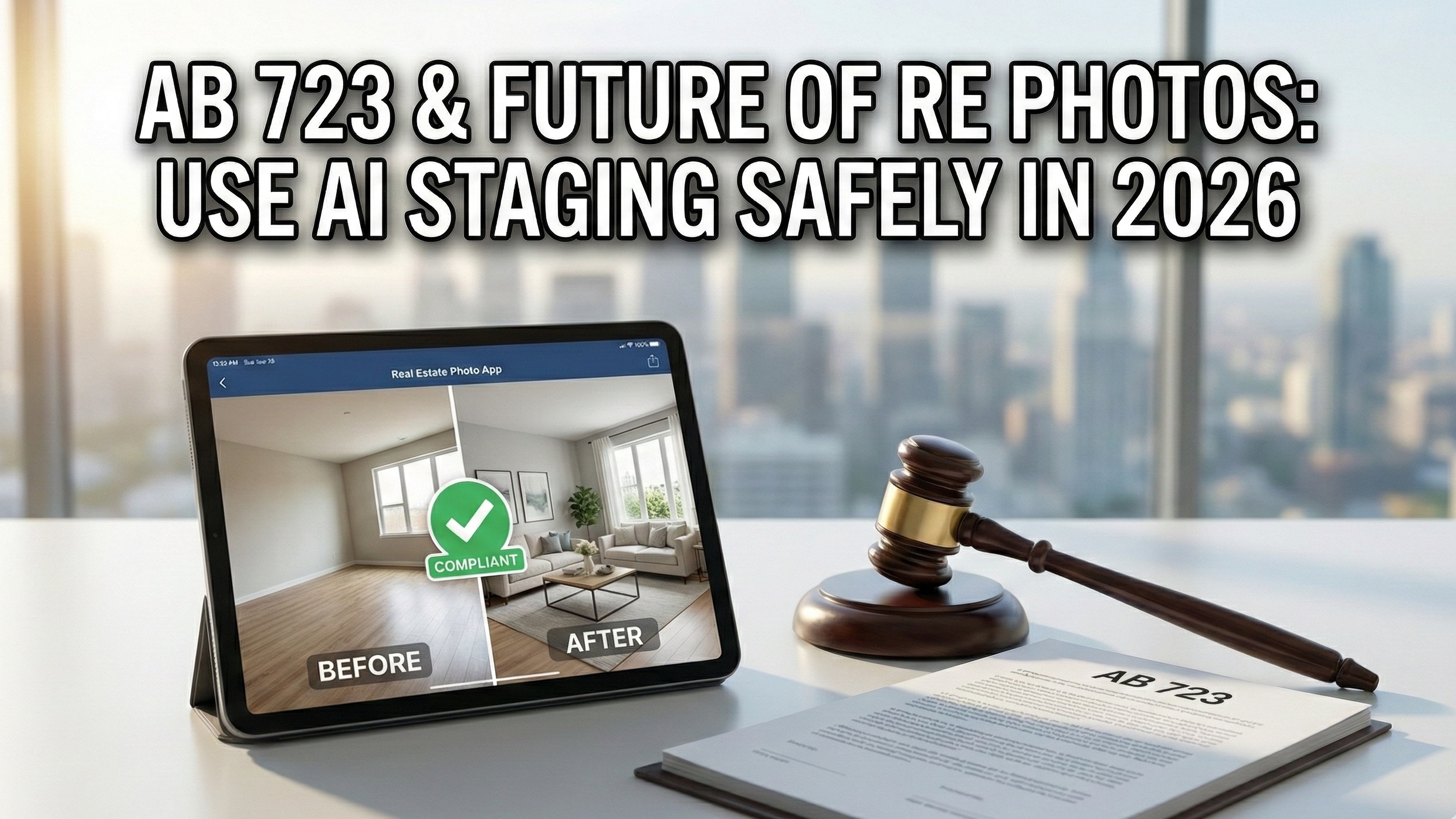 AB 723 & The Future of Real Estate Photos: How to Use AI Staging Without Getting Fined in 2026